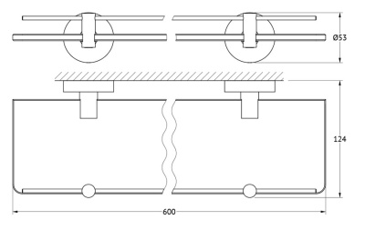 Стеклянная полка Artwelle Harmonie HAR 036 Хром