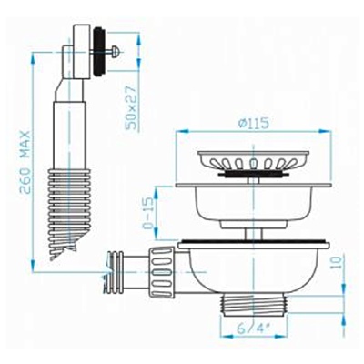 Перелив PlastBrno EDVA300 Хром Белый