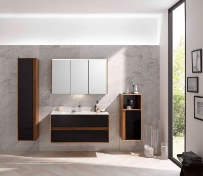 Шкаф пенал Vitra Metropole 40 L 58204 подвесной Сливовое дерево Черный
