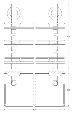 Стеклянная полка FBS Standard 069 Хром