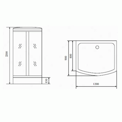 Душевая кабина Timo Standart T-6615 S 120x90 профиль Хром стекло прозрачное