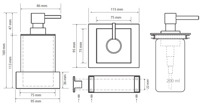 Дозатор для жидкого мыла Bemeta Gamma 145409012 Черный