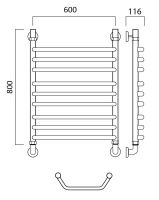 Водяной полотенцесушитель Aquanerzh 03-01A8060 Хром