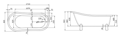 Акриловая ванна BelBagno BB04 171x80,5 Белая