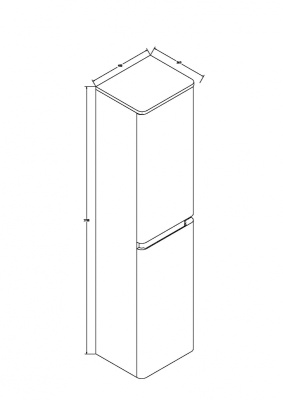 Шкаф пенал Vincea Alba 40 VSC-1A170RW подвесной R.Wood