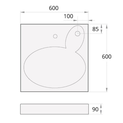 Раковина PAA Claro 60x60 Icla на стиральную машину Белая