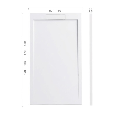 Душевой поддон из искусственного камня RGW STL-149W 140x90x2,5 Белый