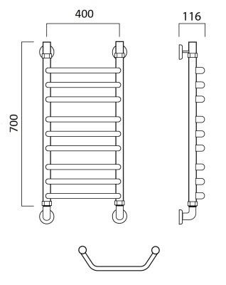 Водяной полотенцесушитель Aquanerzh 03-01A7040 Хром
