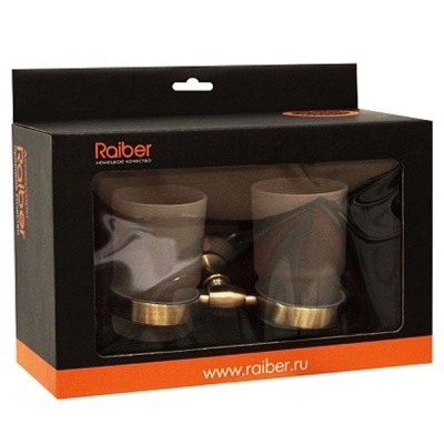 Стакан для зубных щеток Raiber RB52003 двойной Бронза