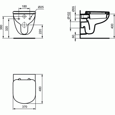 Унитаз Ideal Standard Tempo T328801 подвесной без сиденья