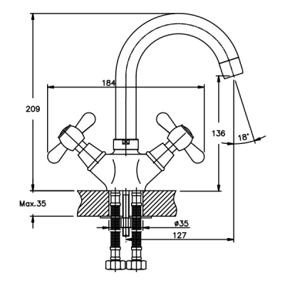 Смеситель для кухни Mixxus Premium Dominox 274 MXP0087 Хром