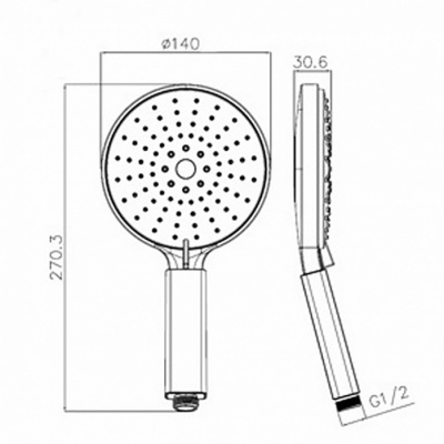 Ручной душ Swedbe Calypso 5019 Хром Белый