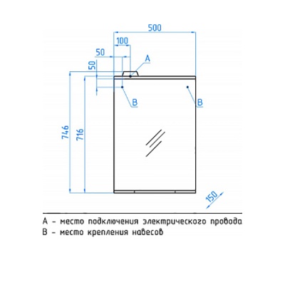 Зеркало Style Line Эко стандарт Инга 50 С с подсветкой Белое
