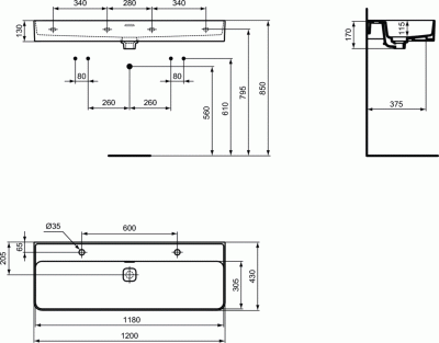 Раковина Ideal Standard Strada II 120 T359501 Евробелая