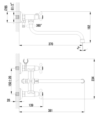 Смеситель Lemark plus Harmony LM1451C универсальный
