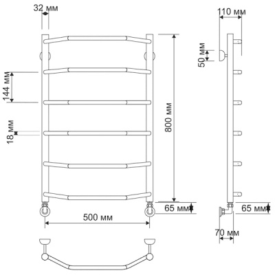 Водяной полотенцесушитель Secado Агата 1 50х80 Бронза