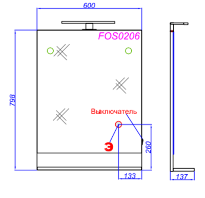 Зеркало Aqwella Фостер 60 FOS0206DS Дуб сонома