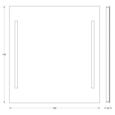 Зеркало Evoform Ledline 75х70 с подсветкой Зеркало Evoform Ledline 75х70 с подсветкой