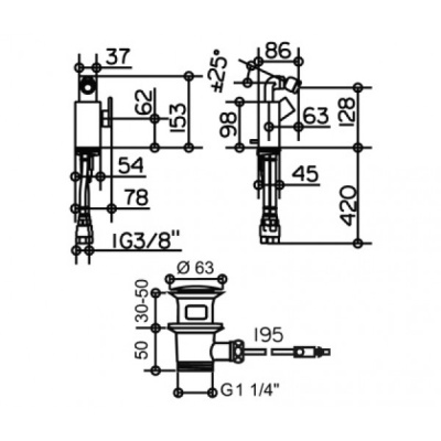 Смеситель для биде Keuco Edition 300 53009 010001 Хром