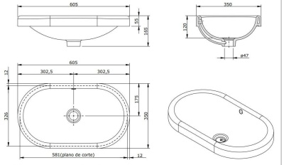 Раковина Sanindusa Almoradi Oval 60 118890004 Белая