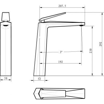 Смеситель для раковины Boheme Venturo 382 Золото
