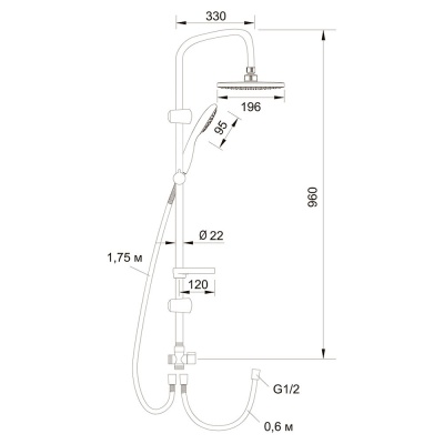 Душевая система Latuno L80037 Хром