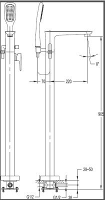 Смеситель для ванны Cezares Tesoro F-VDP-01 Хром