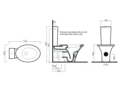 Унитаз компакт Hatria Sculture YXZ4 без бачка и сиденья