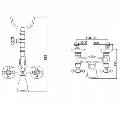 Смеситель для ванны Paffoni Belinda FBLV022BR Бронза