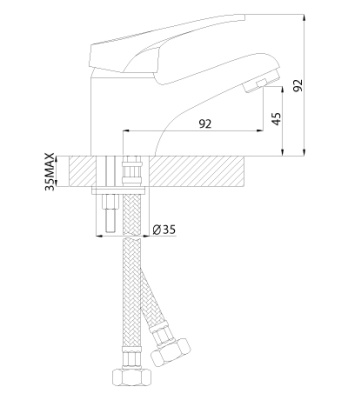 Смеситель для раковины Rossinka B35-11 Хром