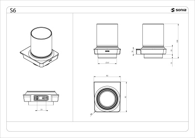 Стакан для зубных щеток Sonia S6 black 166442 Черный матовый