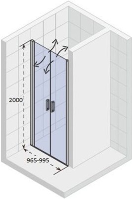 Душевая дверь Riho Novik Z111 100 GZ6100000 профиль Хром стекло прозрачное