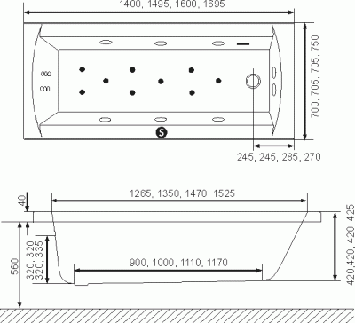 Акриловая ванна Excellent Aquaria 140 Белая