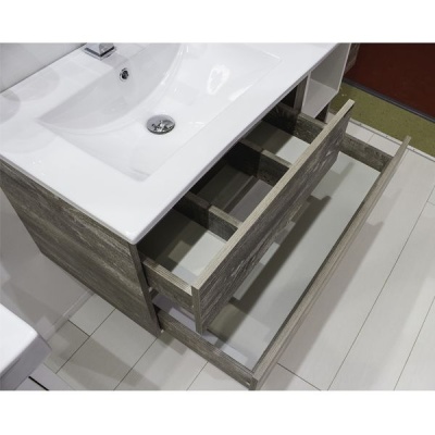 Тумба с раковиной Comforty Турин 90L 4137135 подвесная Дуб бежевый