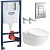 Комплект унитаза Duravit Architec 45720900A1 с инсталляцией Grohe Rapid SL 38772001 с сиденьем Микролифт и клавишей смыва Хром