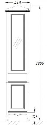 Шкаф пенал Opadiris Виктория 40 R Z0000012696 Слоновая кость