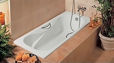 Чугунная ванна Roca Malibu 150x75 2315G000R с отверстиями для ручек с противоскользящим покрытием