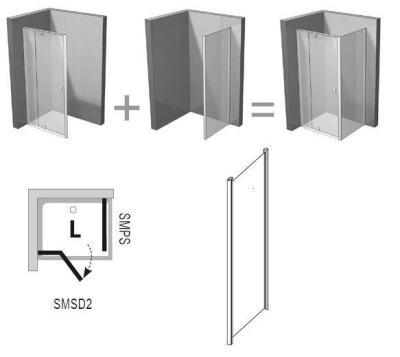 Стенка для душевого уголка Ravak Smartline SMPS-80 L
