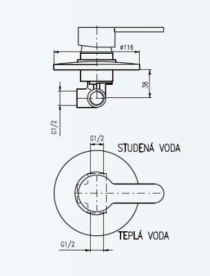 Смеситель для душа Rav Slezak Zambezi ZA083 Хром