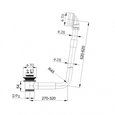 Слив-перелив Timo 8006/00 click-clack Хром
