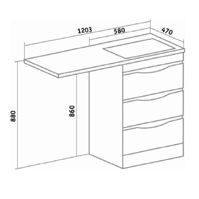 Тумба с раковиной Runo Орион 60 левая Белая