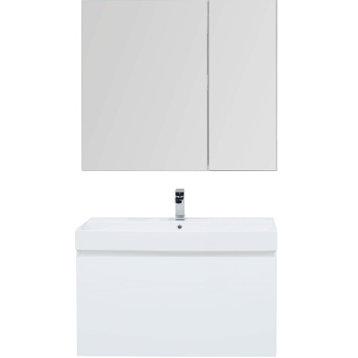 Комплект мебели для ванной Aquanet Йорк 100 203645 подвесной Белый глянец