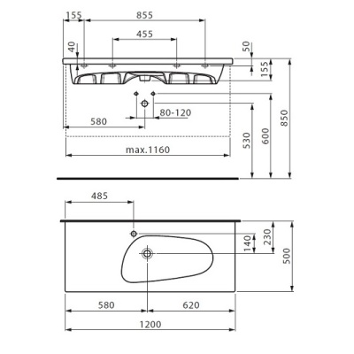 Раковина Laufen Palomba 120 8.1480.6 Белая