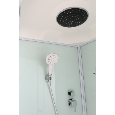 Душевая кабина Black&White Galaxy G8501-90х90 профиль Серебристый хром задняя стенка Белая