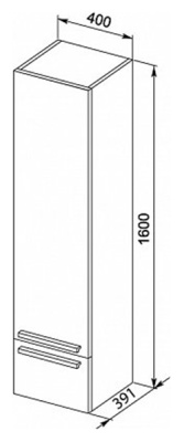 Шкаф пенал Aquanet Нота 40 165407 подвесной R Белый