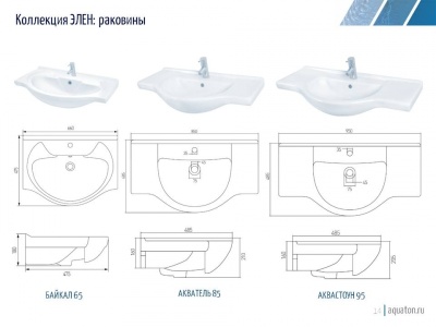 Тумба под раковину Акватон Элен 85 1A218701EN010 Белая