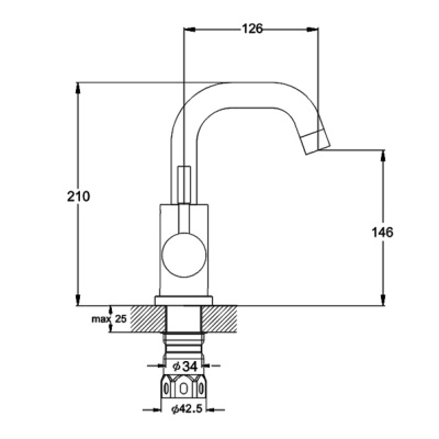 Смеситель для раковины G-Lauf ZAP1-A090 Хром