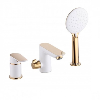 Смеситель на борт ванны Iddis Cloud на 3 отверстия Белый/хром