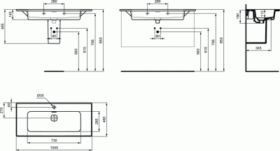 Раковина Ideal Standard Strada II 104 T300401 Евробелая