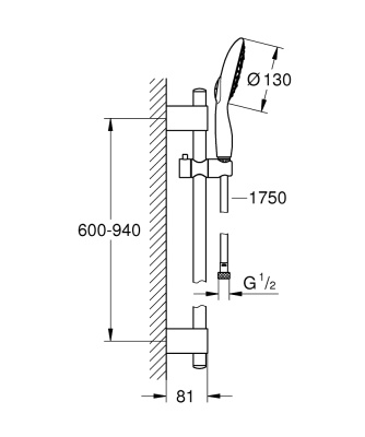 Душевой гарнитур Grohe Power and Soul 27738000 Хром
